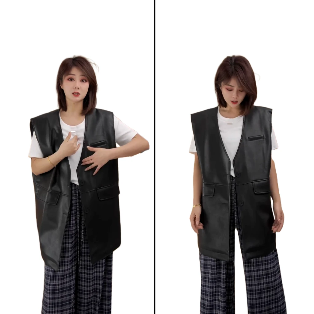 小韩日记【PU马甲】马甲气质时尚休闲百搭马夹无袖9305