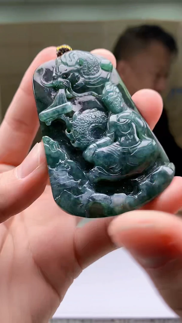 【闪购商品】定制翡翠未镶嵌4969bb-毛货挂件45