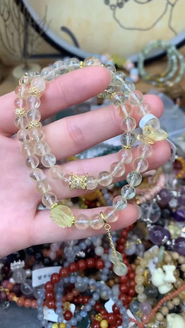 【闪购商品】黄晶手链未镶嵌369手串
