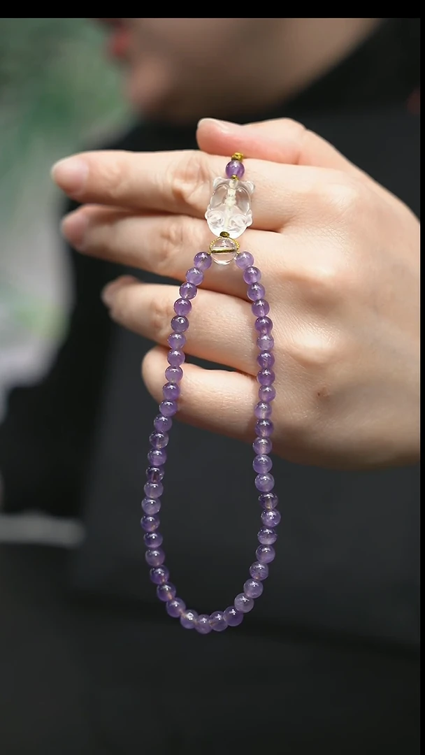 颈饰银S925镶嵌紫晶杨*4.9mm