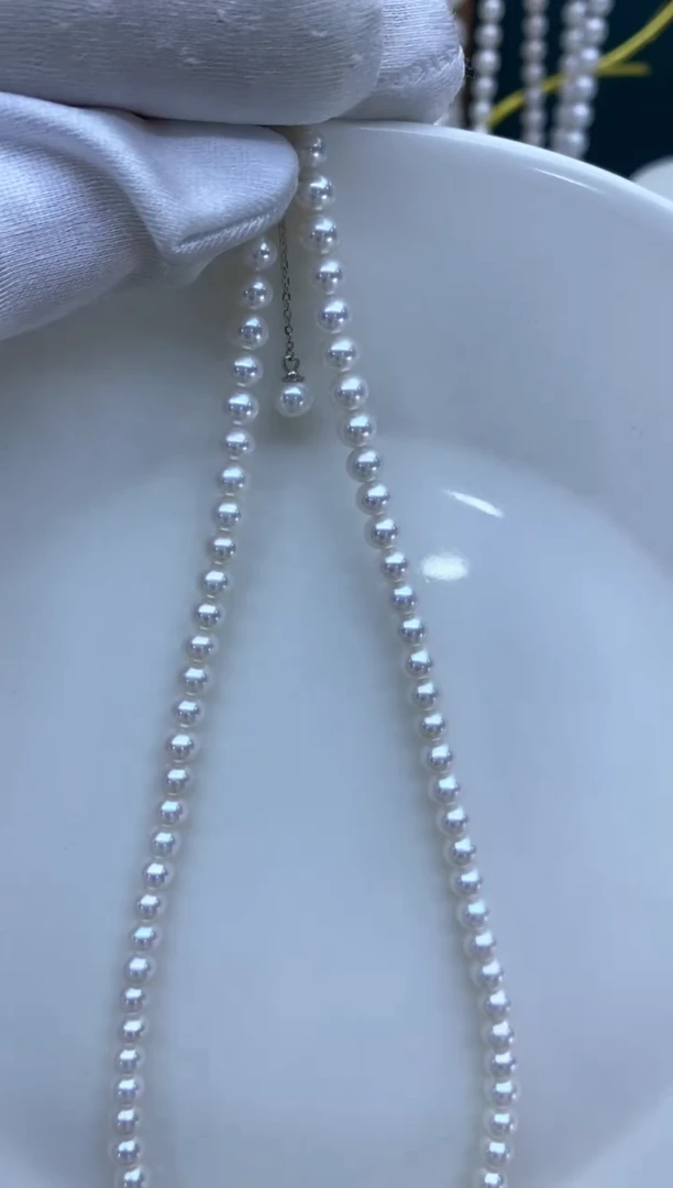 【闪购商品】淡水珍珠项链银S925镶嵌5-6