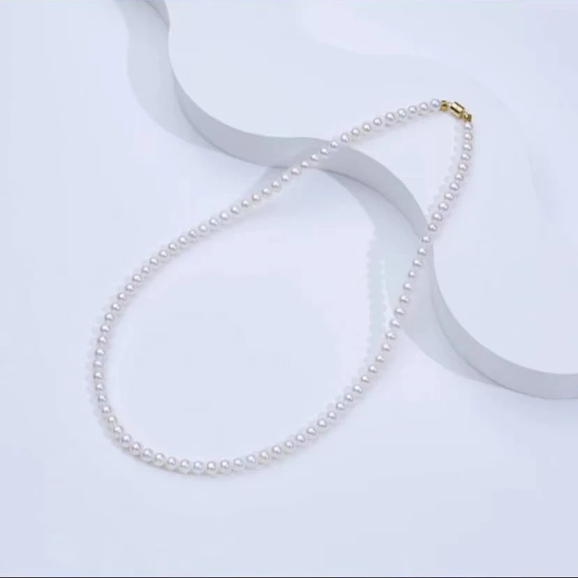 “小天女baby”珠 3-4mm天然淡水珍珠项链 白色精致小米珠