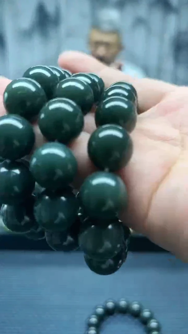 手串未镶嵌和田玉且末正蓝卡16纯天然拍一发一
