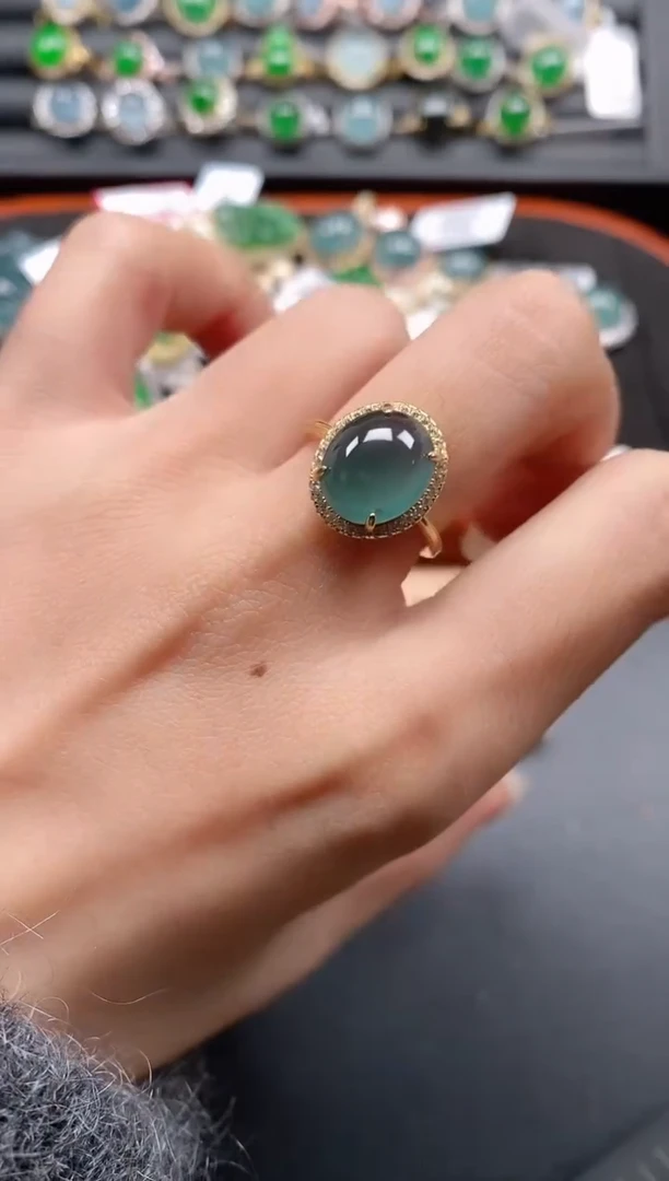 银S925镶嵌戒指翡翠11111