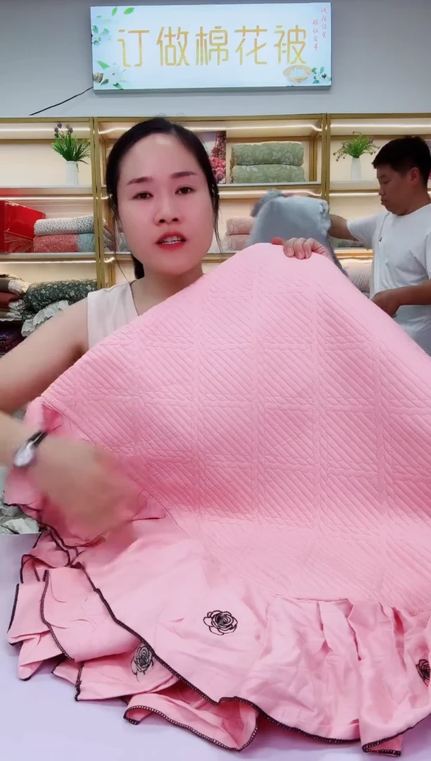 品牌天丝黑玫瑰床盖三件套