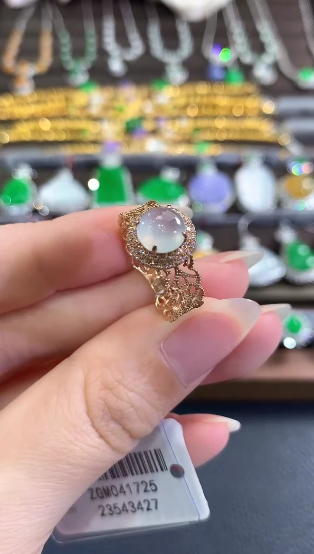 18K金镶嵌戒指翡翠b25多样性一件发货