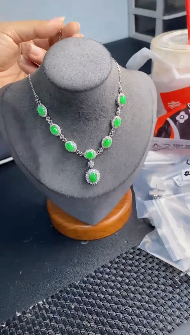 银S925镶嵌戒指翡翠888-4