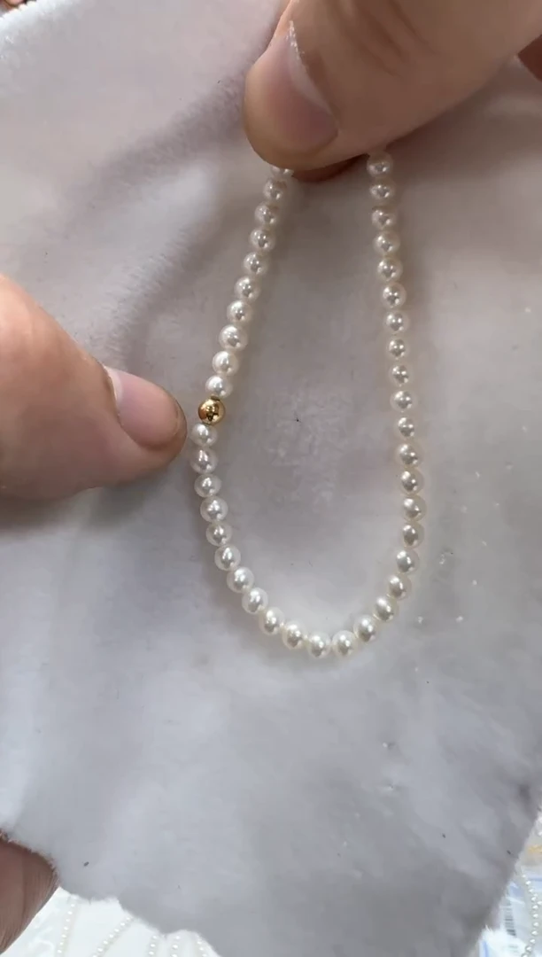 【闪购商品】淡水珍珠手绳银S925镶嵌3-4手链弹力绳