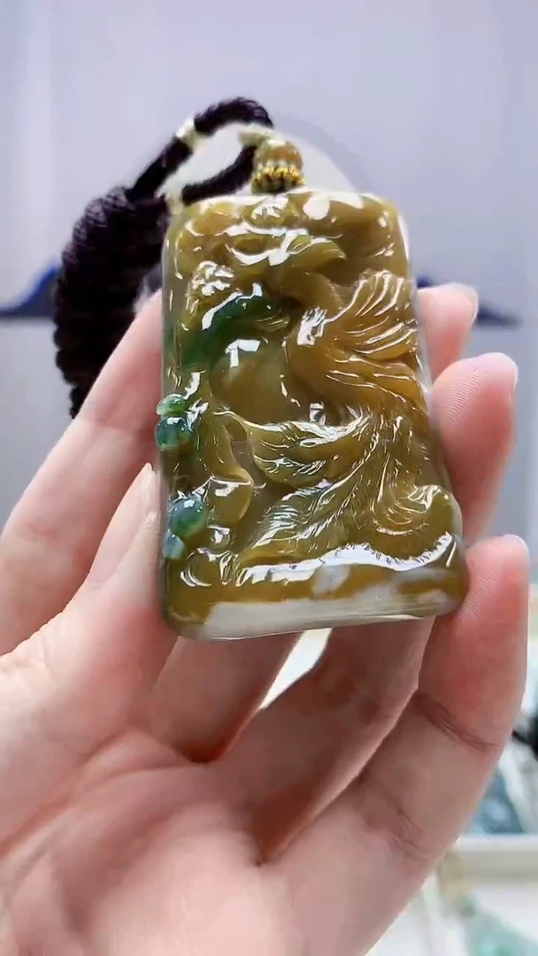 未镶嵌定制翡翠4898zm-毛货挂件凤凰101