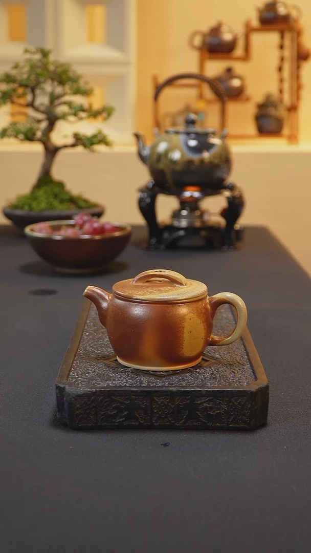 茶壶紫砂纯自然柴烧