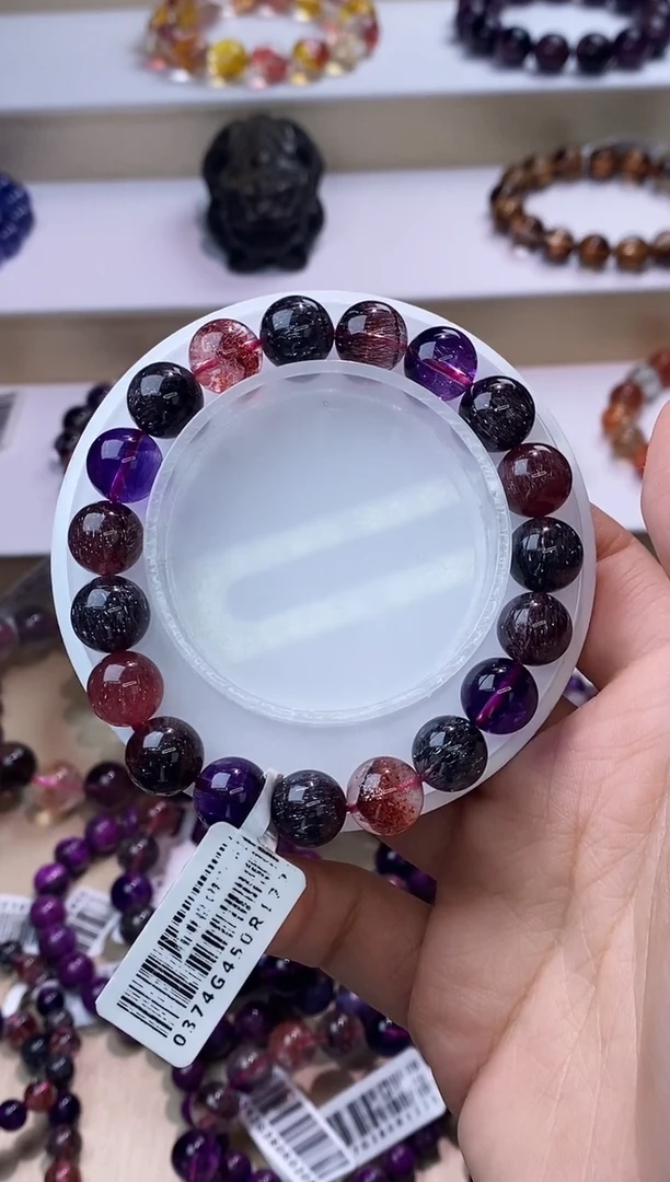 【闪购商品】水晶手绳未镶嵌黑加仑超七单圈10m+