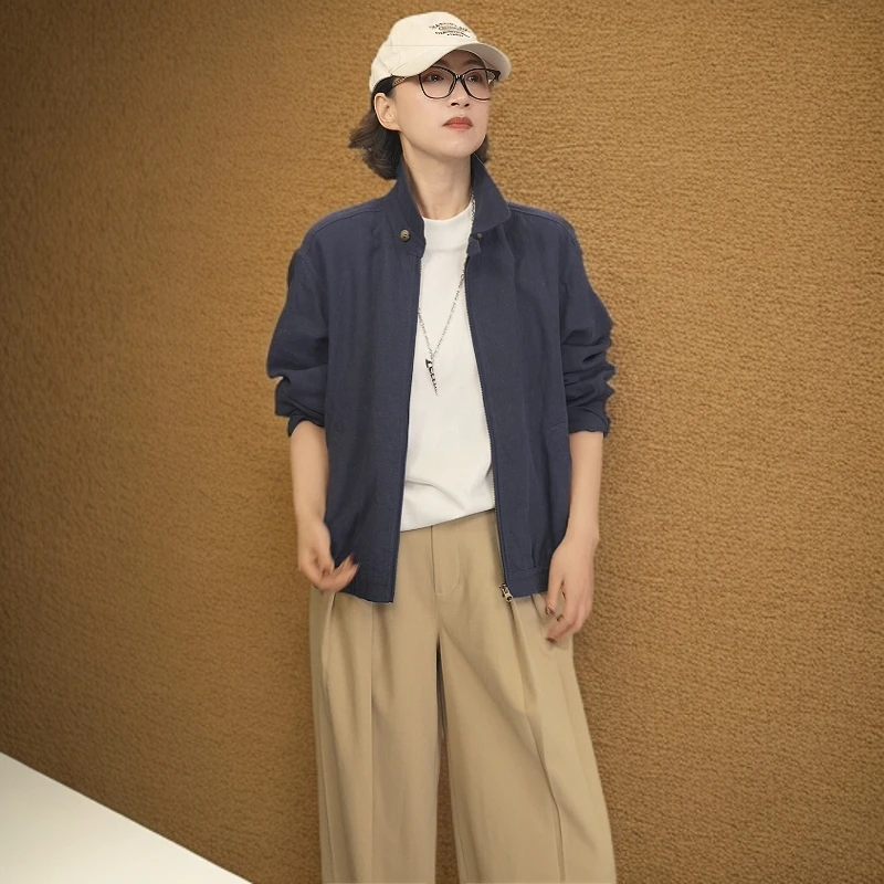 D.BOSS“LP新贵”春秋复古廓形百搭长袖翻领夹克外套款舒适透气