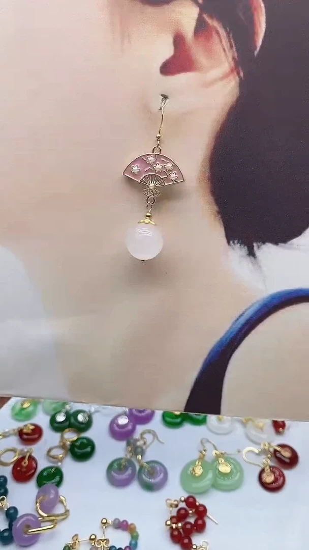 14K金镶嵌耳饰水晶14水晶