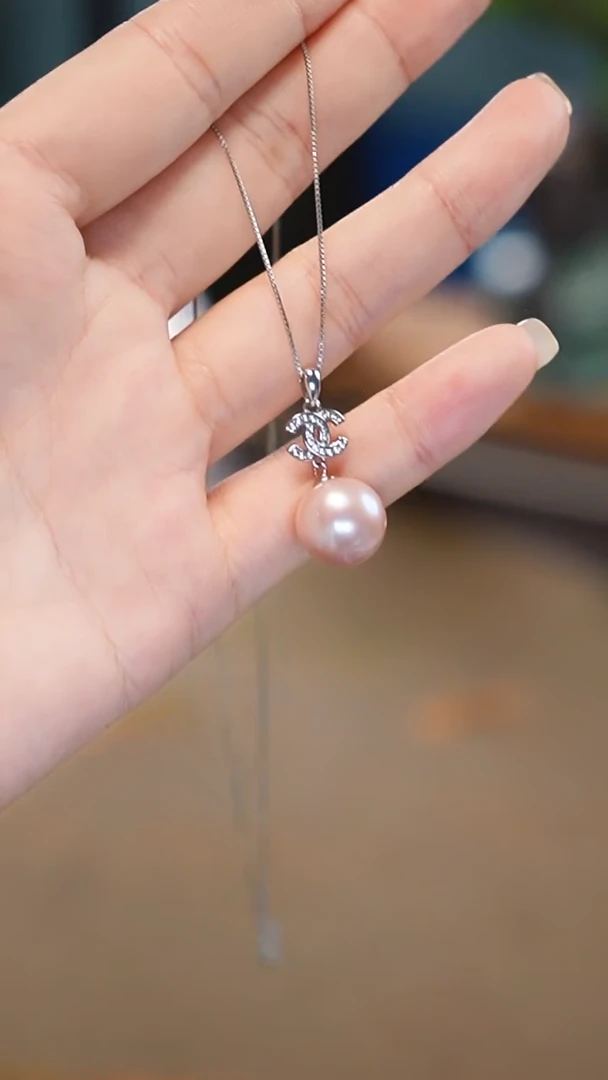 颈饰银S925镶嵌淡水珍珠，项链
