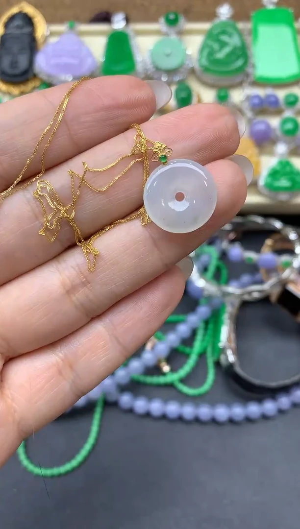 【闪购商品】翡翠颈饰18K金镶嵌323-中国好珍宝