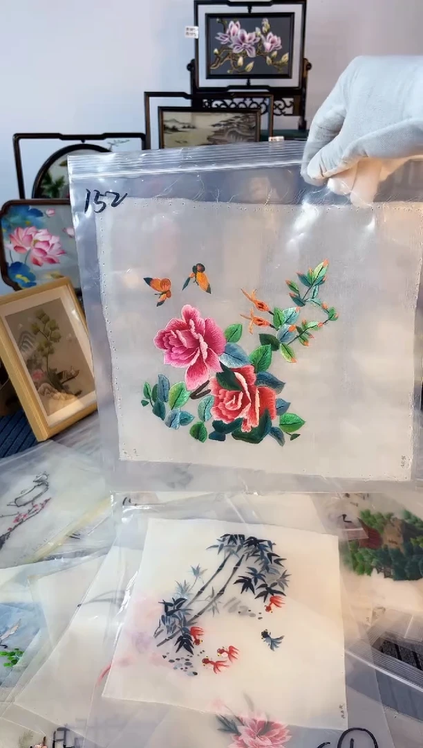 织绣纯手工苏绣双面绣绣布152