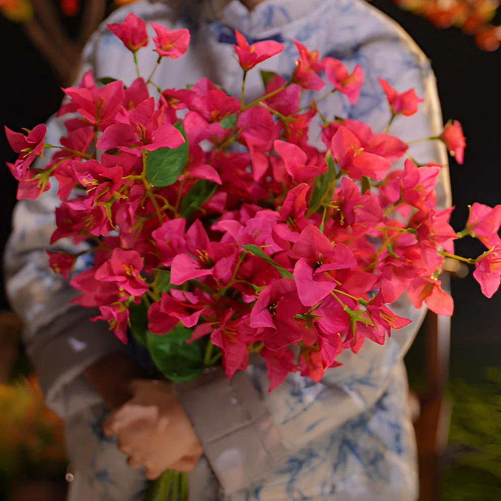 三角梅 玫红色  年宵花 餐桌花 仿真花 客厅花