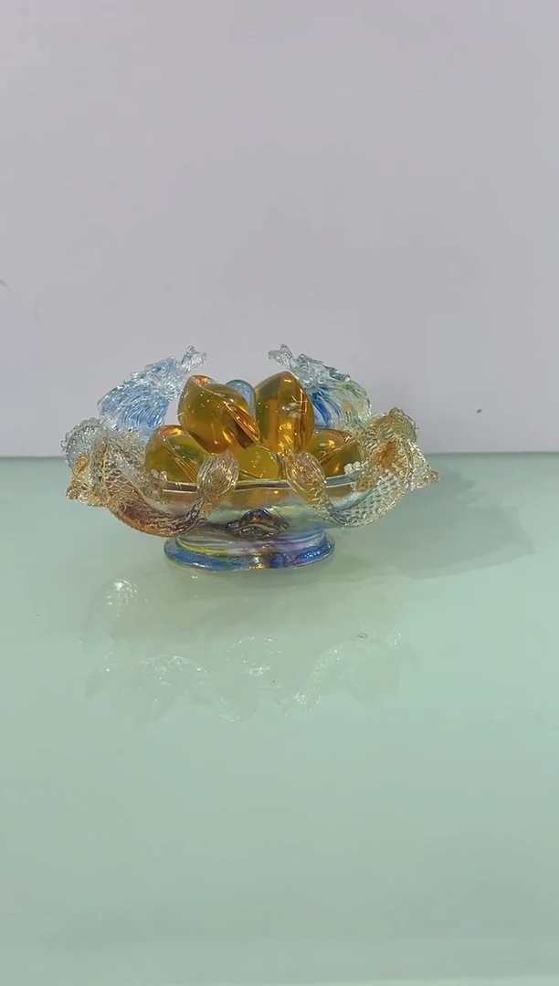 【闪购商品】泥塑古法琉璃双龙摆件