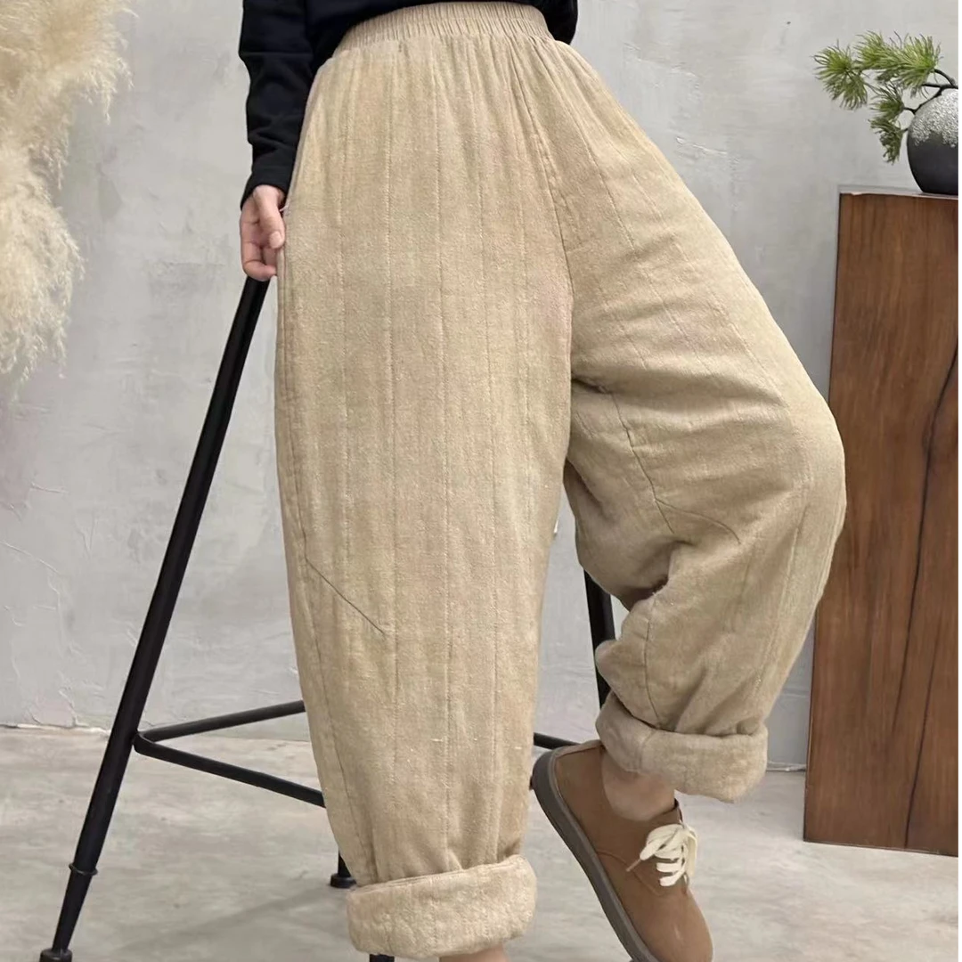 花璟原创设计炒色做旧夹棉老爹裤（裤长91臀围130）