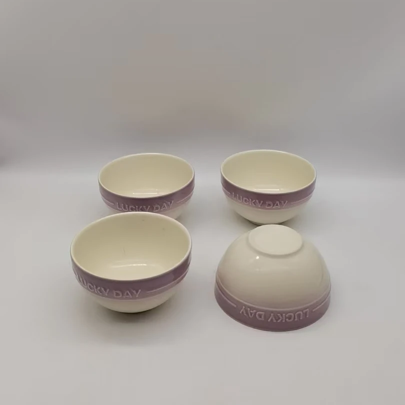 5597 碗4个（微瑕，口径11，高6）陶瓷餐具B25