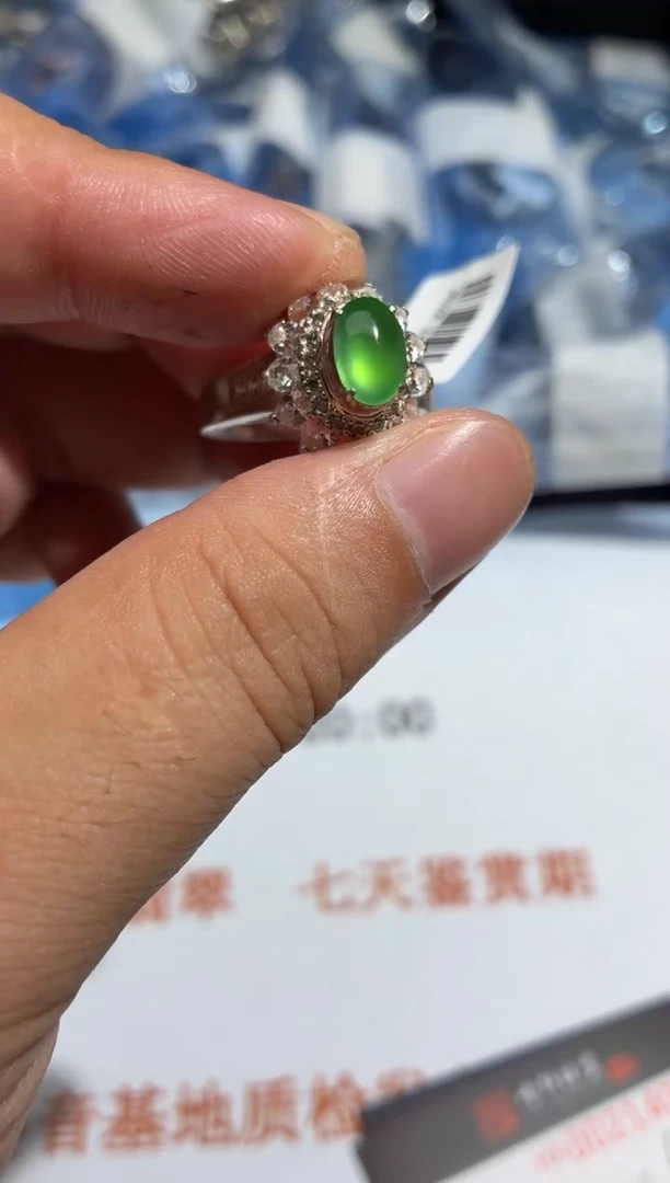 翡翠裸石天然翡翠【21400】8.6*6*3.5mm