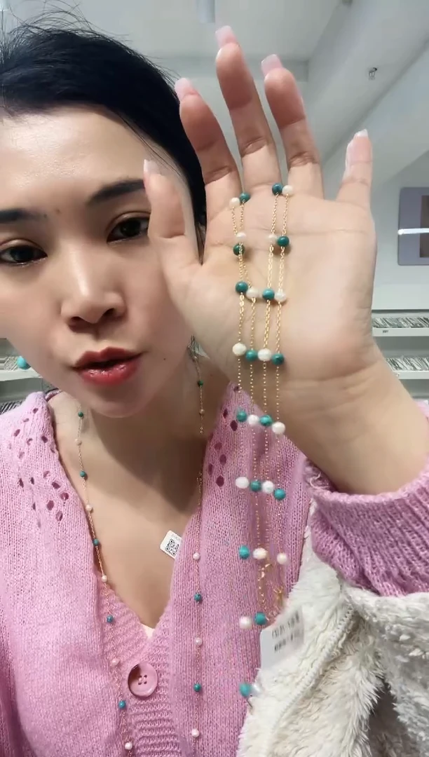 银S925镶嵌项链淡水珍珠发货一件