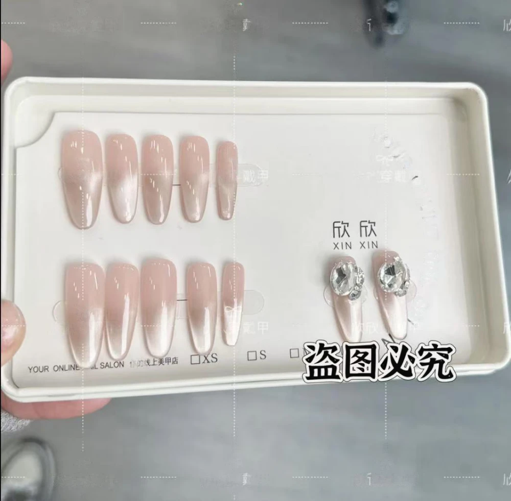 追光猫眼-Hand-paintedclearbow纯手工穿戴甲12全手工穿戴甲