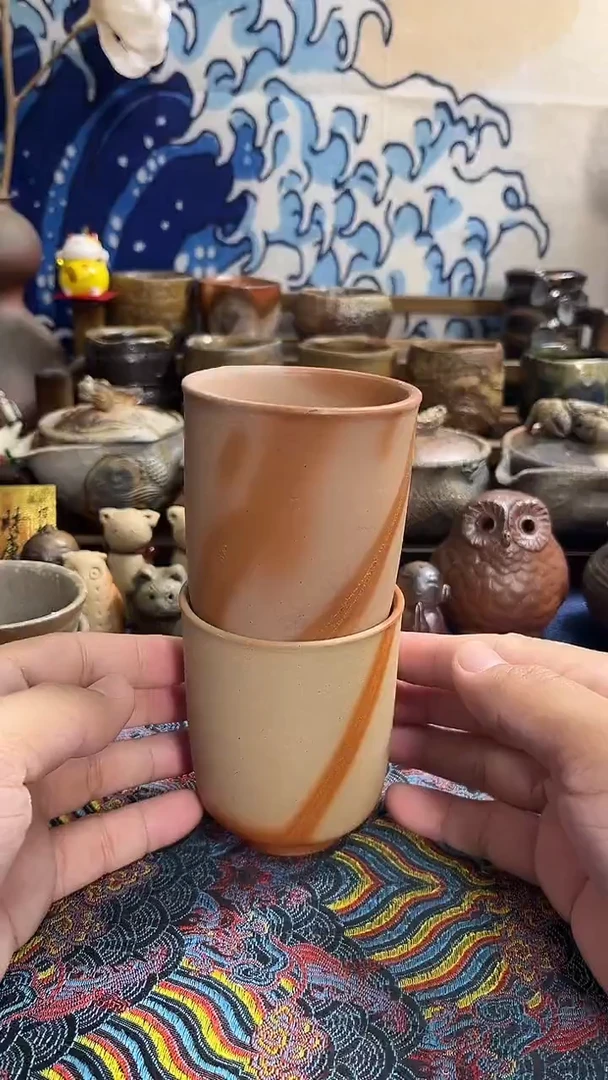 对杯日式备前烧茶具茶周边