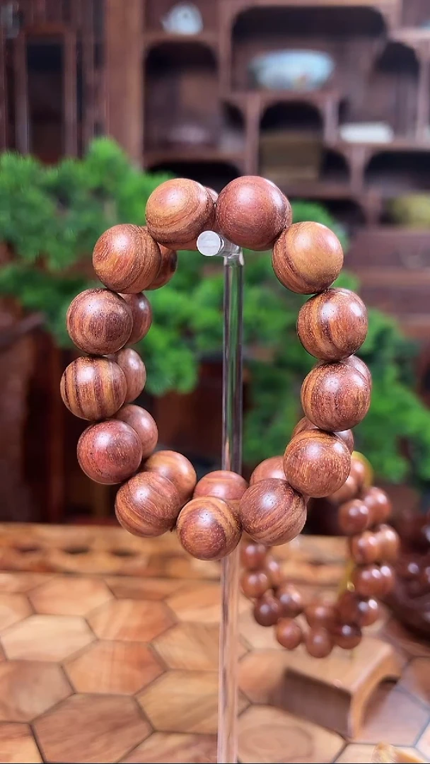 手串/手链黄花梨/降香黄檀保真海黄1.8顺纹油梨料无胶无蜡原木