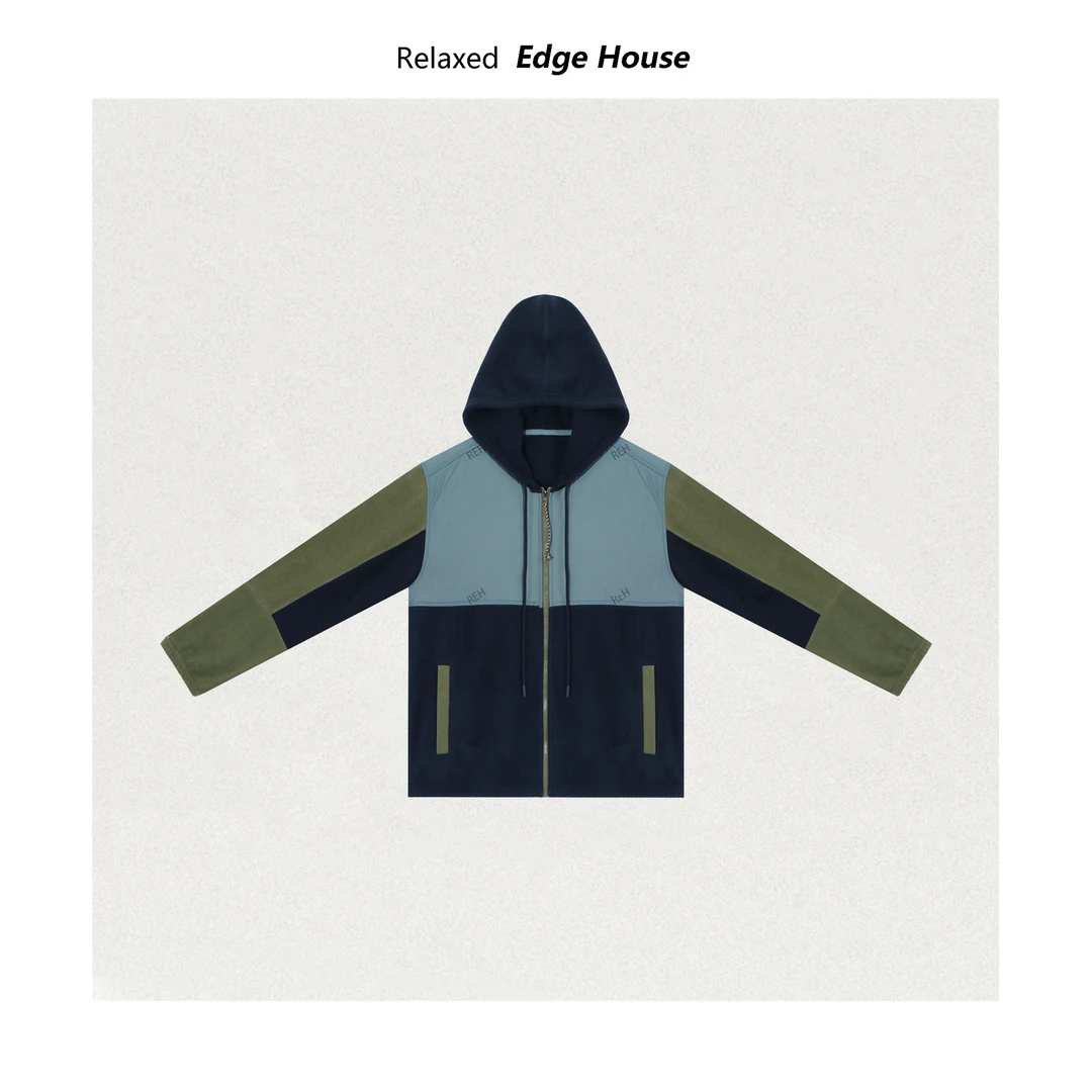 【嘻嘻家】巴系户外 25FW女士连帽抓绒衣保暖休闲拼接撞色 1372