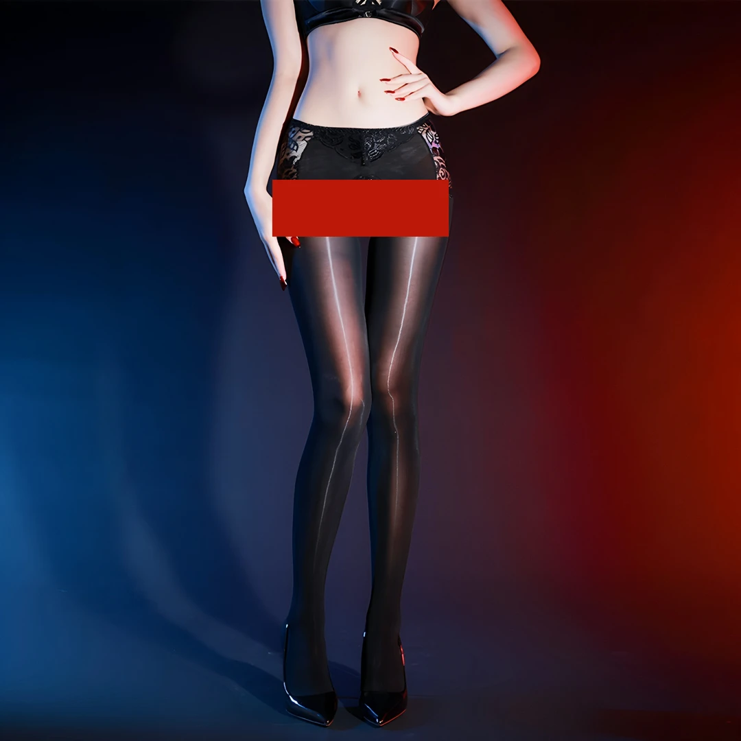 性感黑色连裤袜油亮丝袜内裤一体式蕾丝马油袜黑丝丝袜女性高级感