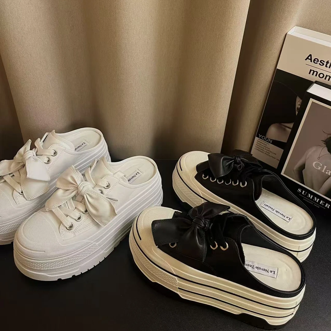 【AiAi】松糕鞋 真皮蝴蝶结增高6CM时尚休闲鞋（8919-28）