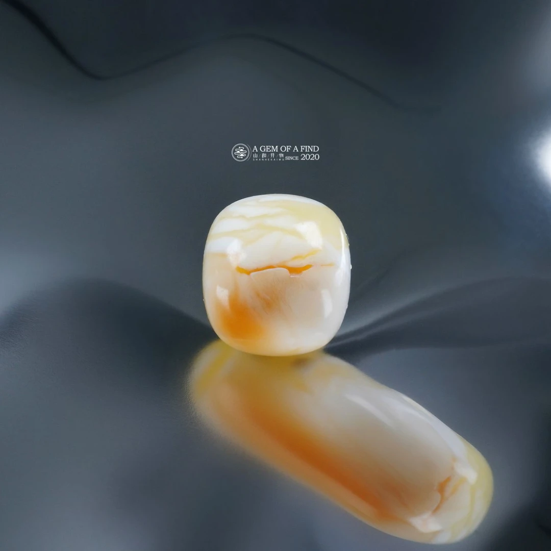 山和开物｜9.2mm瓷白满蜡浓蜡妖花老型文玩配饰 天然琥珀蜜蜡 特惠
