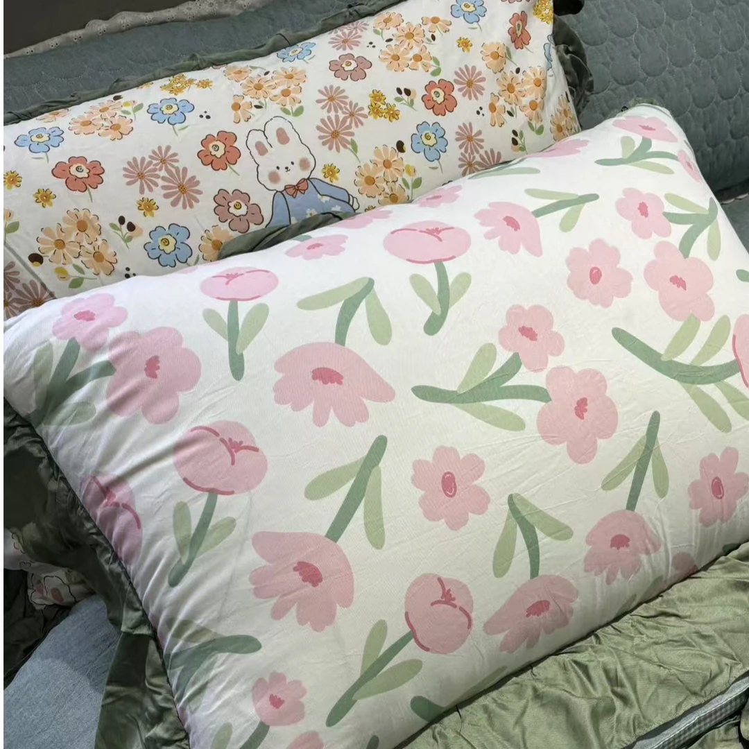 女生宿舍纯棉六只装法式枕套棉枕单人碎花大号花色不重样印花