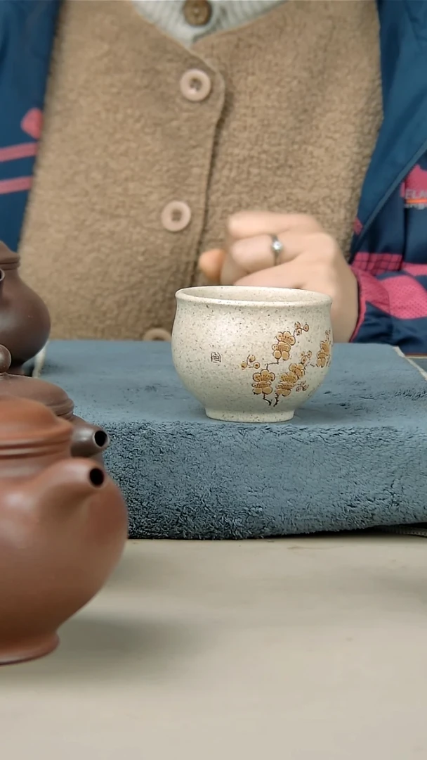 茶壶紫砂白玉段杯子100