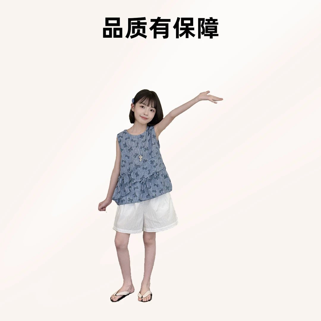 简约潮牌店铺儿童服装2025年款衣服女童装夏装套装6-12岁高级感15