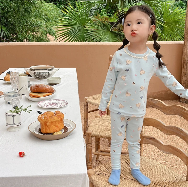 A43 儿童秋衣套装  小熊咖啡屋 【280克棉】