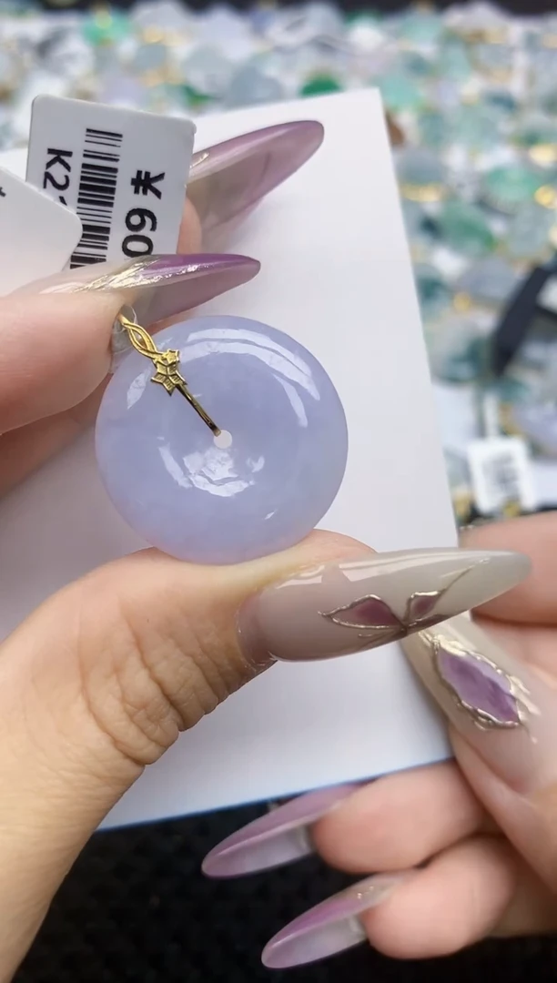 翡翠挂件18K金镶嵌406   天然翡翠A货