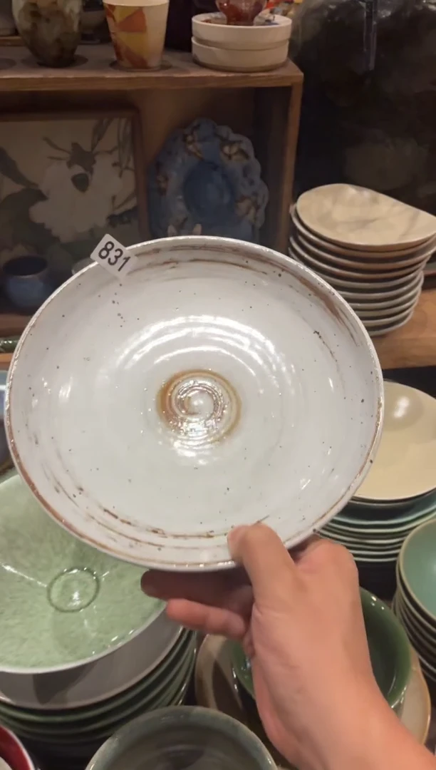 瓷片w****b831白麻点锅盘1个