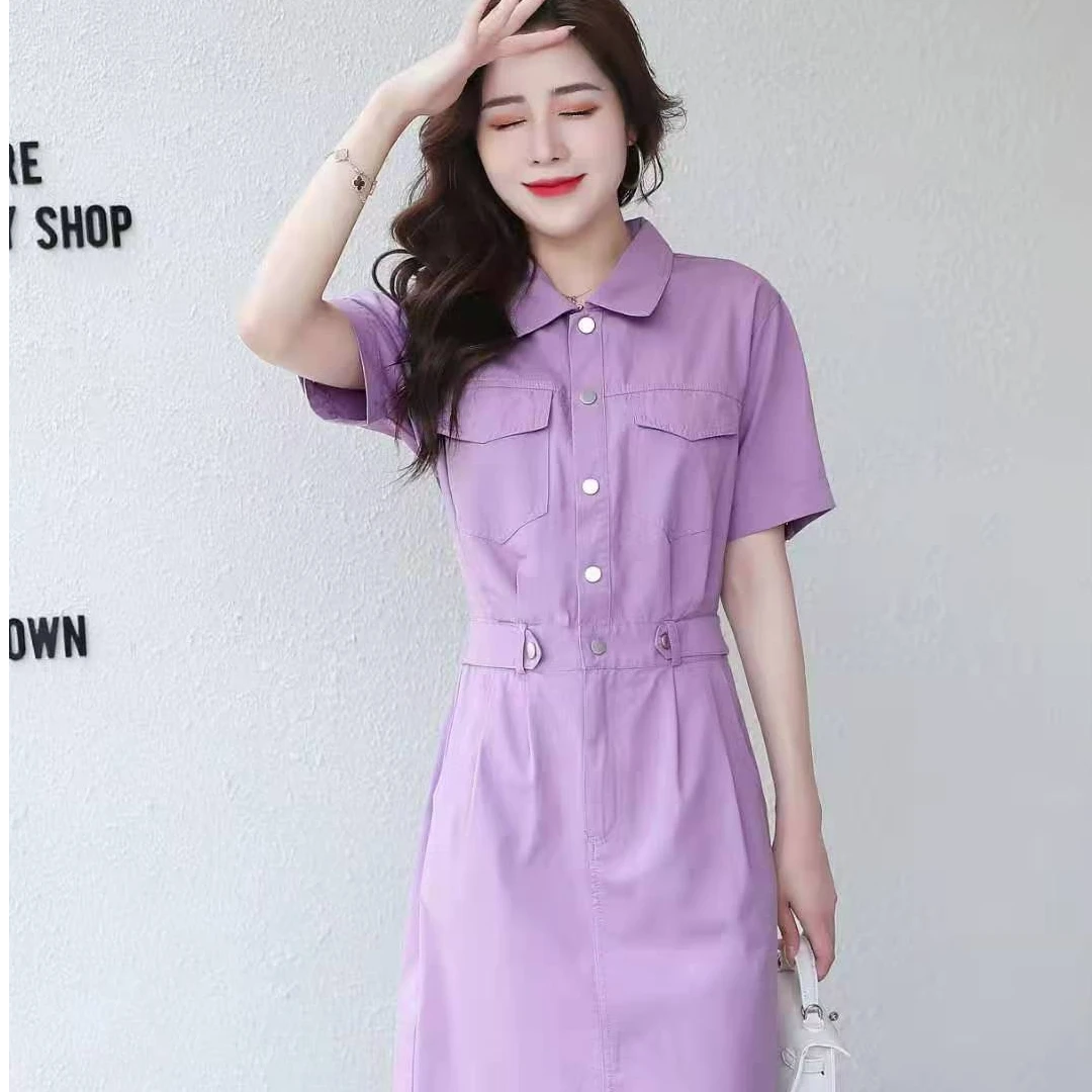 9021【裙长80】法式牛仔a字连衣裙女显瘦裙子质感高级感夏季新款