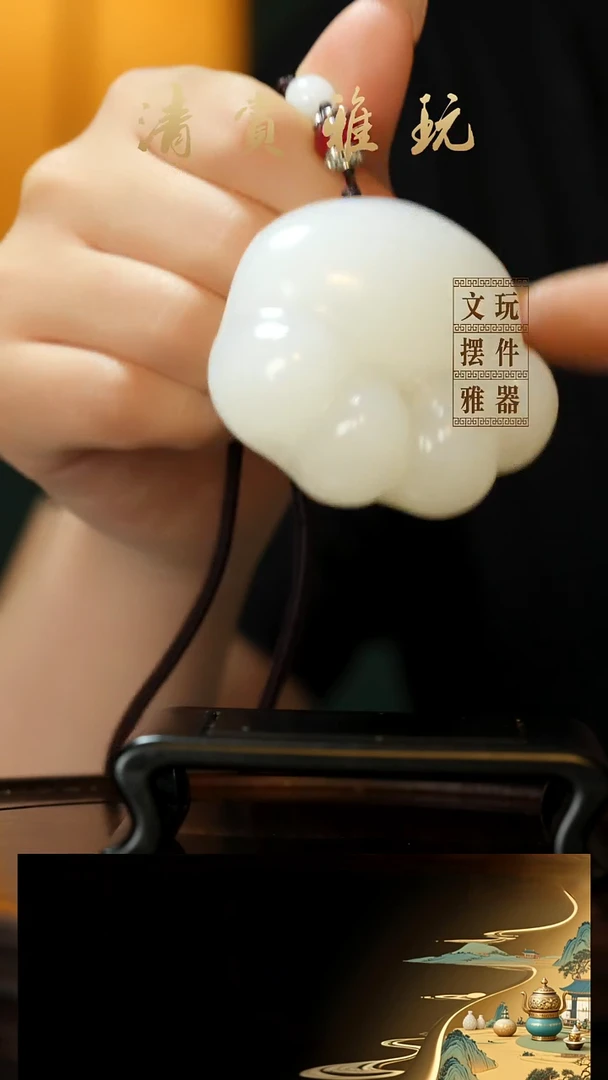 玉《小猫爪》手把件摆件