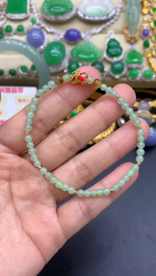 足金镶嵌手链翡翠183-中国好珍宝