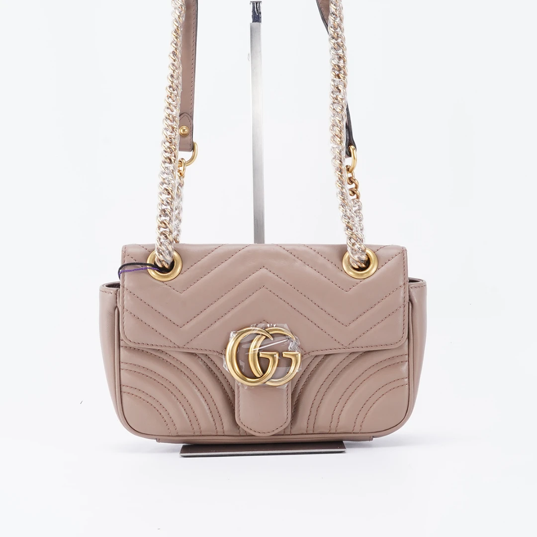 95新 GUCCI/古驰 【总仓】马蒙26包奶茶色/BG22011693