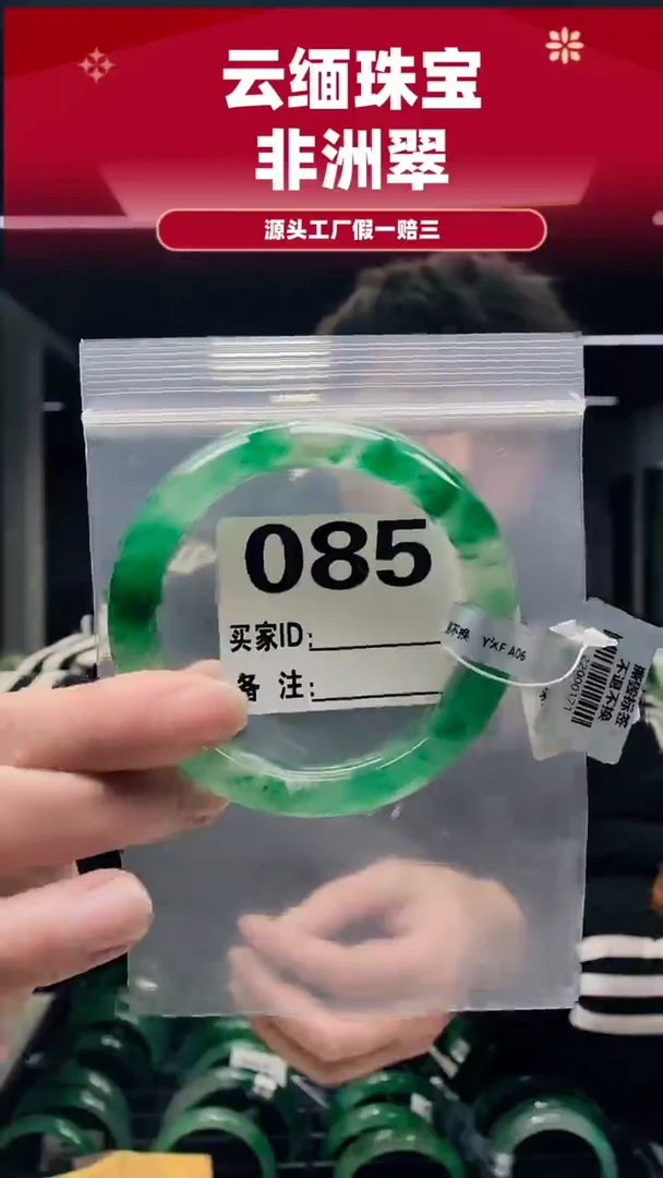 未镶嵌手镯石英质玉（非洲翠）60圈口085