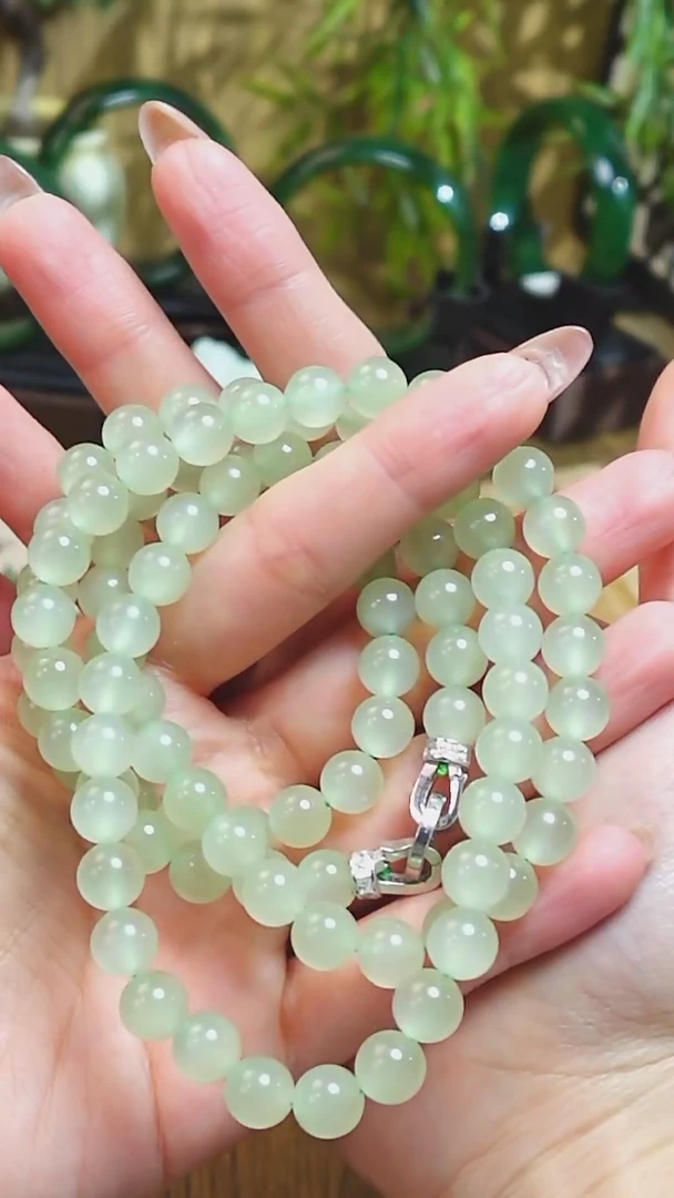 【闪购商品】和田玉项链未镶嵌冰底黄口108