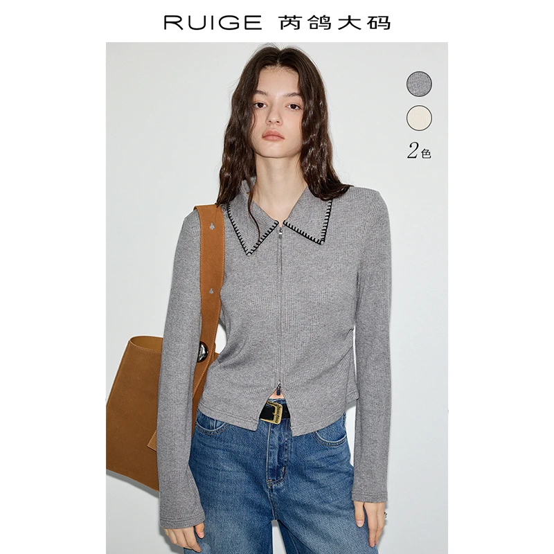 芮鸽微胖定制打底衫2025秋季内搭胖mm上衣显瘦长袖针织衫00123