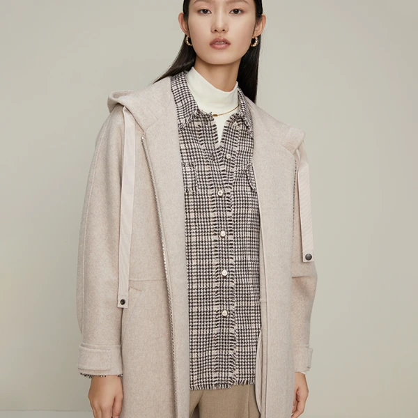 【珊珊专属】简约呢子大衣女冬季中长款毛呢外套M431812