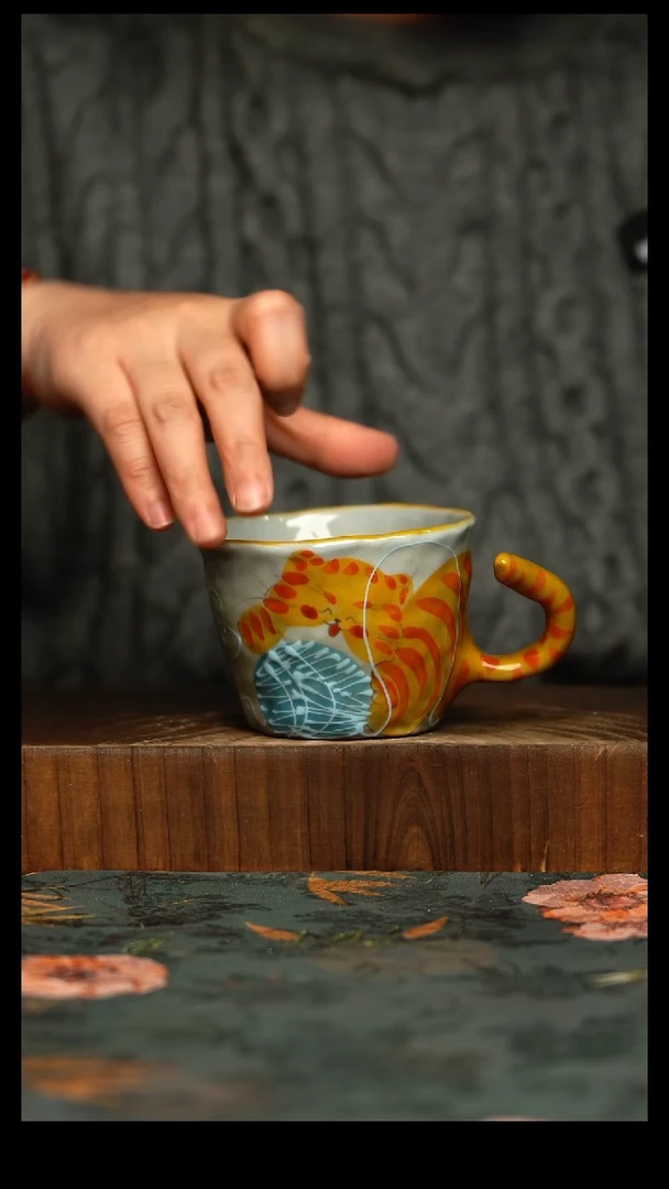 瓷片釉下彩手工手绘同款陶器