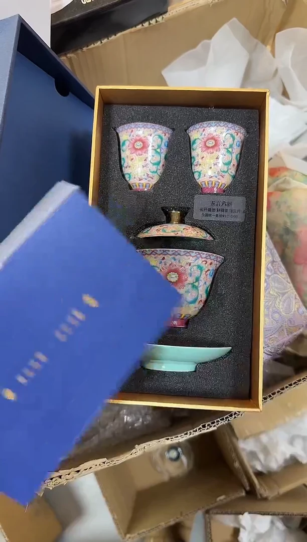 花开盛世盖碗套组