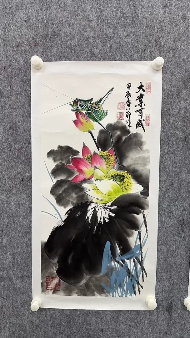 国画田光荣2平尺花鸟原作带证书